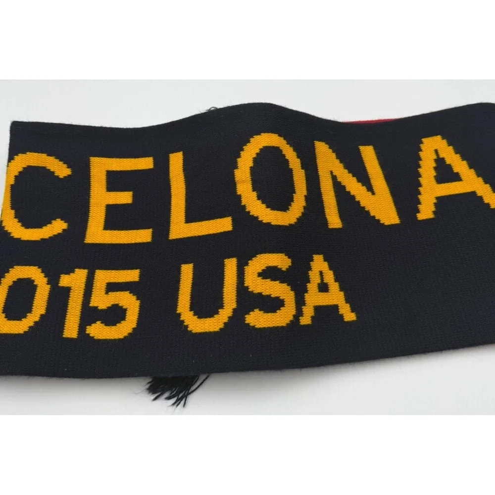 FC Barcelona 2015 USA Tour Scarf Red Navy Blue Soccer Football Fan Scarf FCB